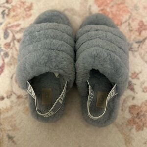 UGG fluff yeah slides - gray - size 6